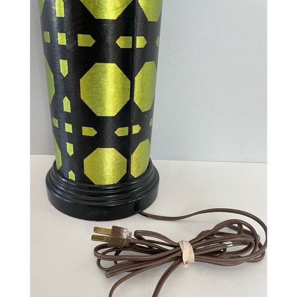 Retro Lamp 70's Green Black Mod Brady Bunch Vintage Large 29 inch - Picture 4 of 10